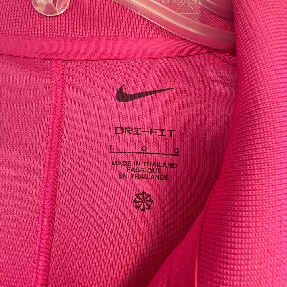 Nike Dri-Fit Golf Polo Shirt Mens Large Pink Gray Short Sleeve - Picture 3 of 9